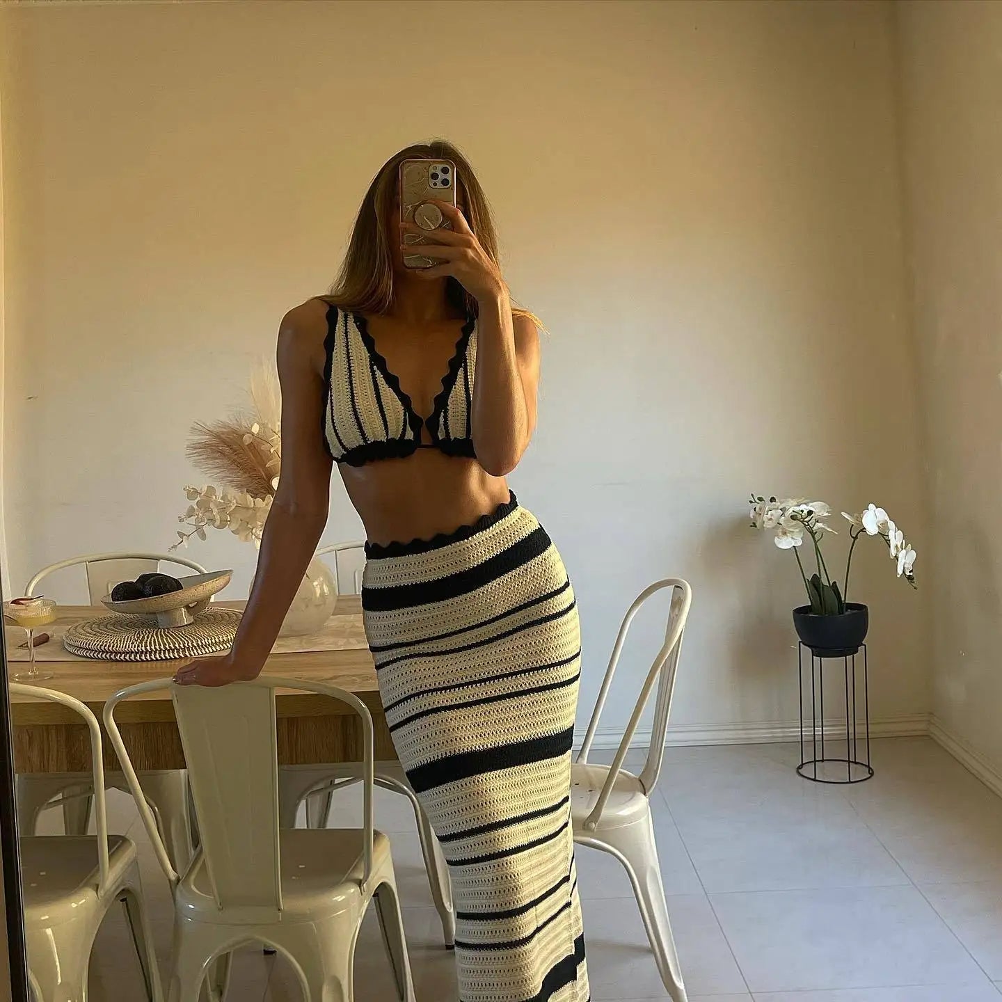 Ensemble 2 pcs rayé