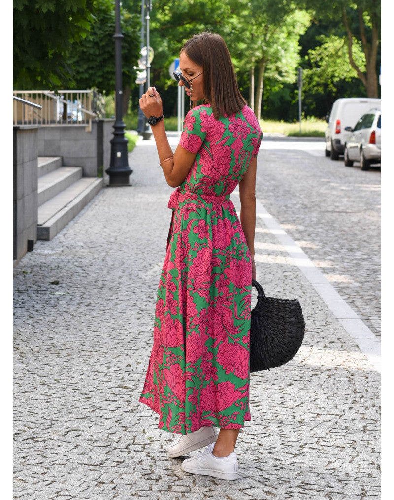 Elegant printed beach dress
