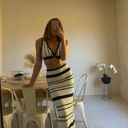Ensemble 2 pcs rayé
