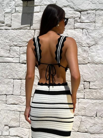 Ensemble 2 pcs rayé