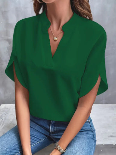 Top chiffon col V